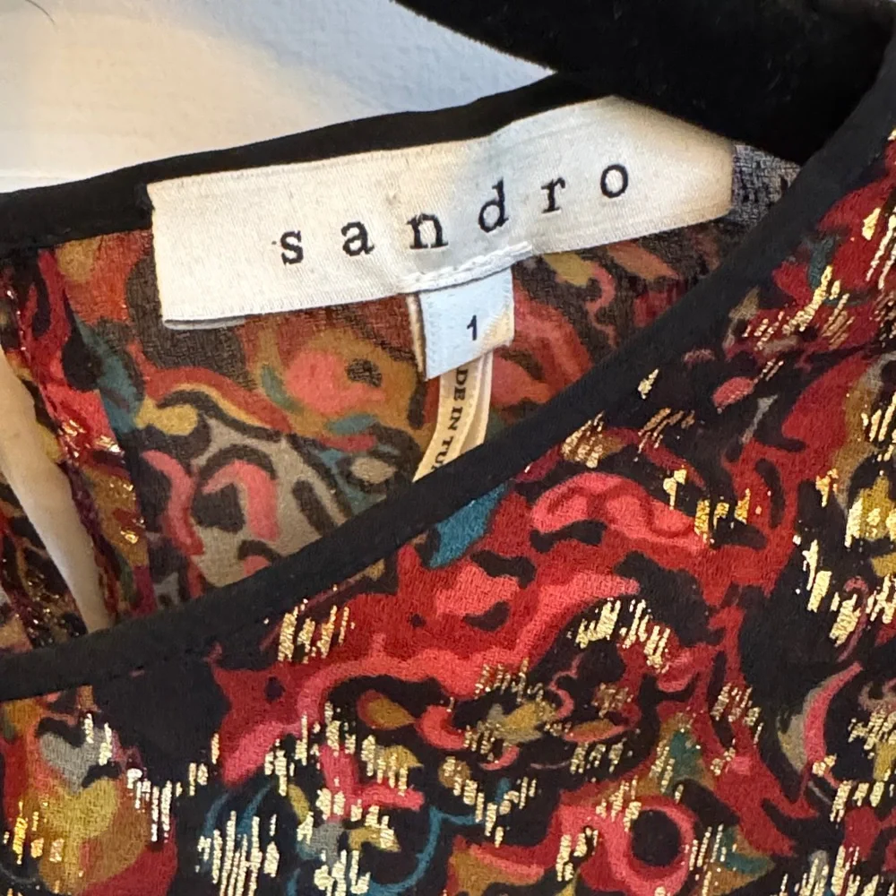 Sandro Red and Gold Patterned Top - Picture 2 of 4
